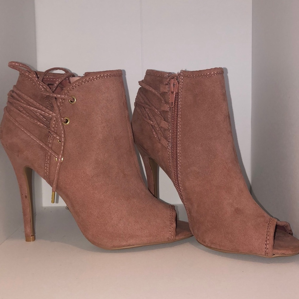 Blush Pink Tie Up Heels
